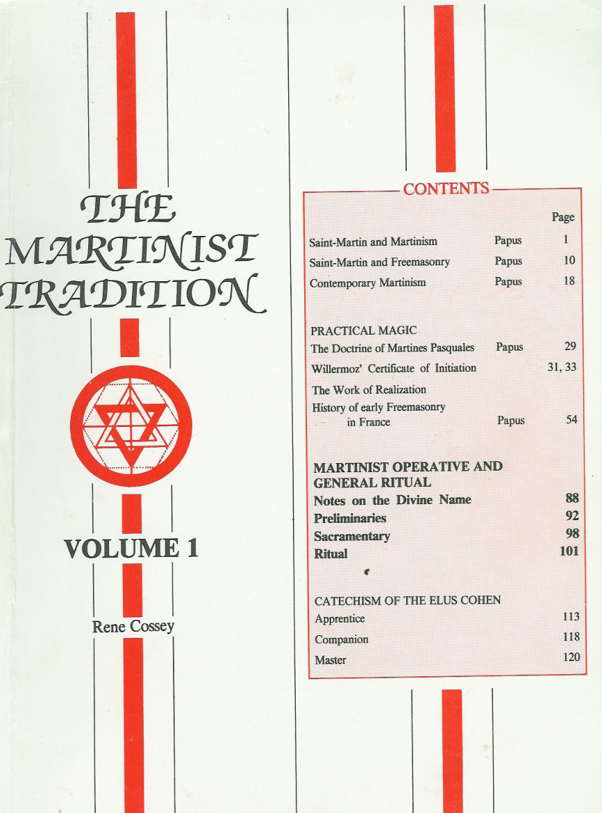 Martinist Tradition-vol 1 cover
