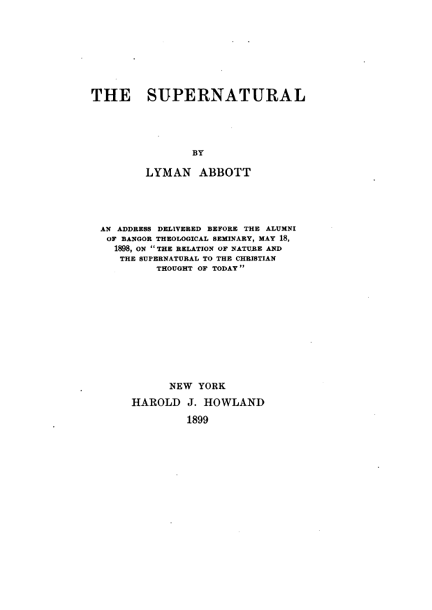 The Supernatural - L Abbot cover