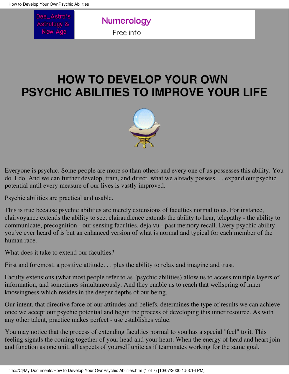 How to Develop Your OwnPsychic Abilities cover