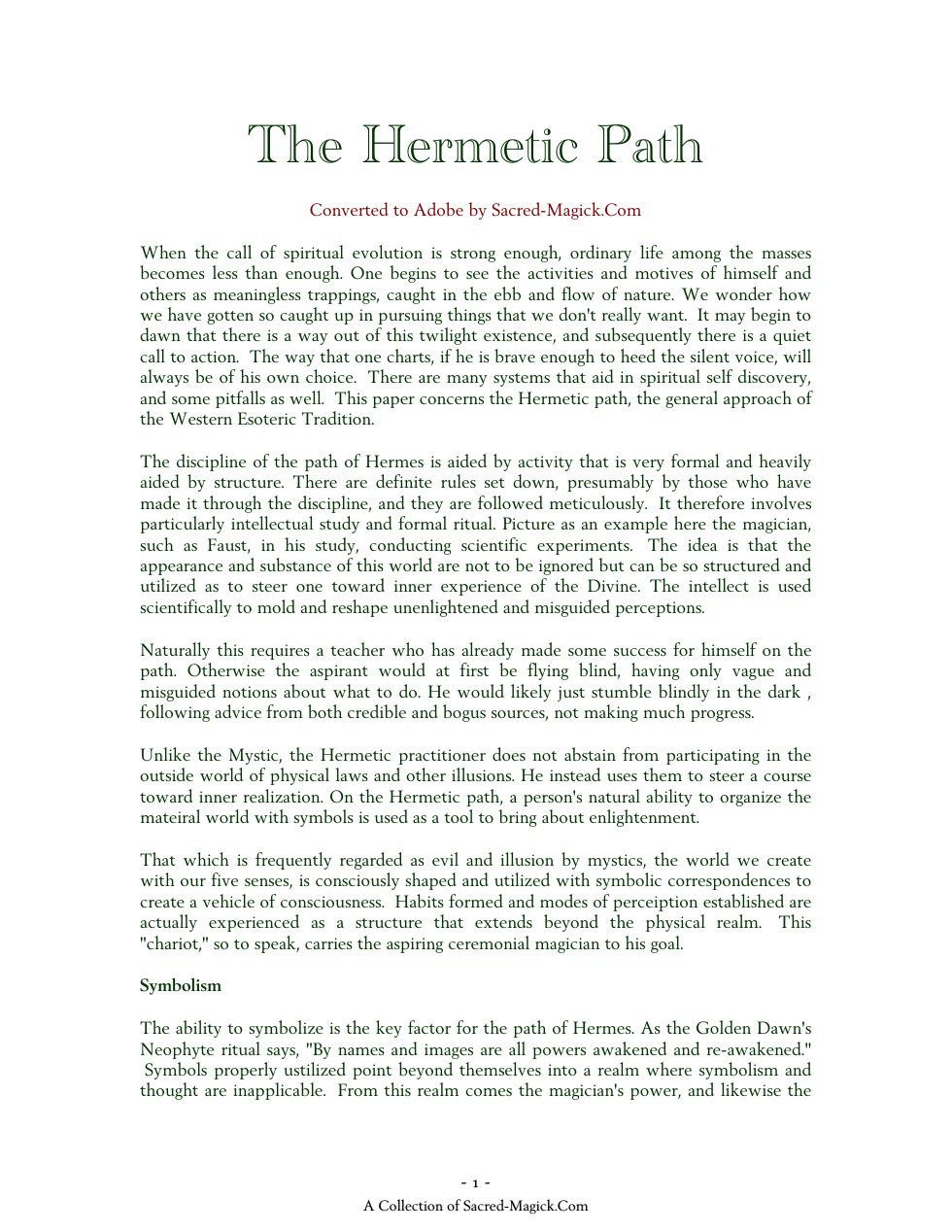 Hermetic Path cover
