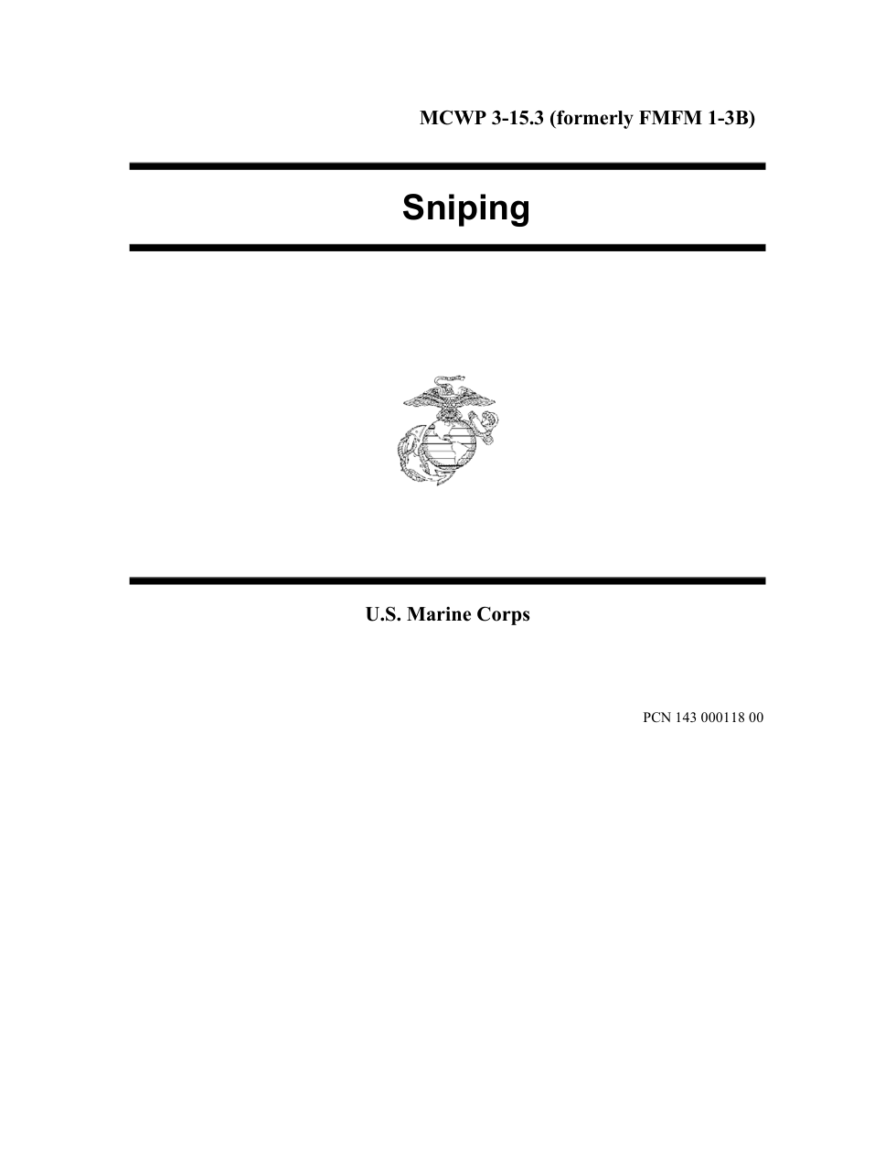 MCWP 3-15.3 Sniping cover