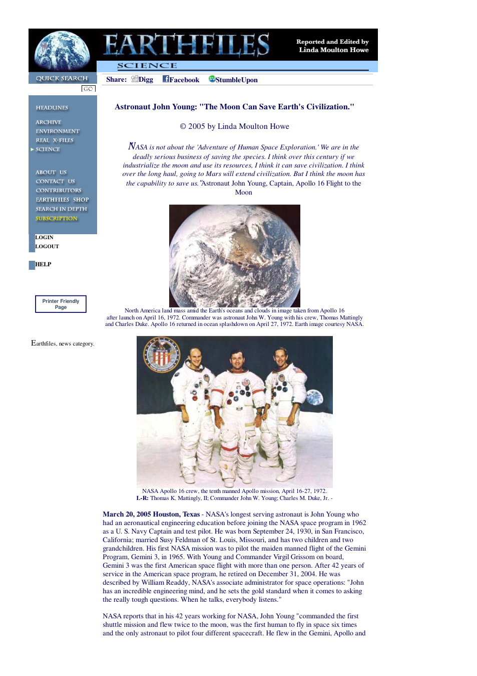 03 20 2005 Astronaut John Young The Moon Can Save Earth's Civilization cover