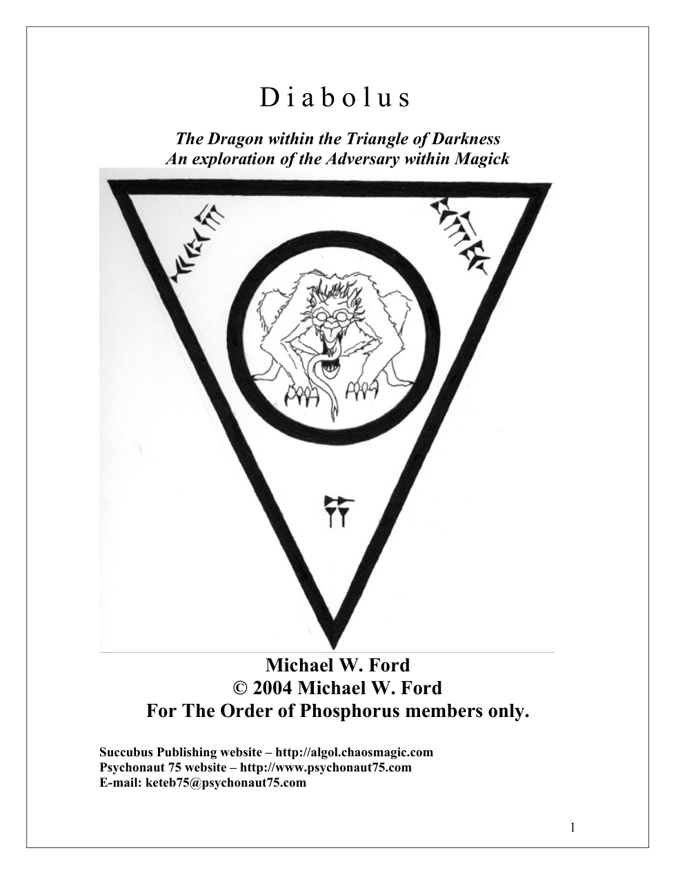 Ford, Michael - Diabolus - The Dragon in the Triangle of Darkness cover
