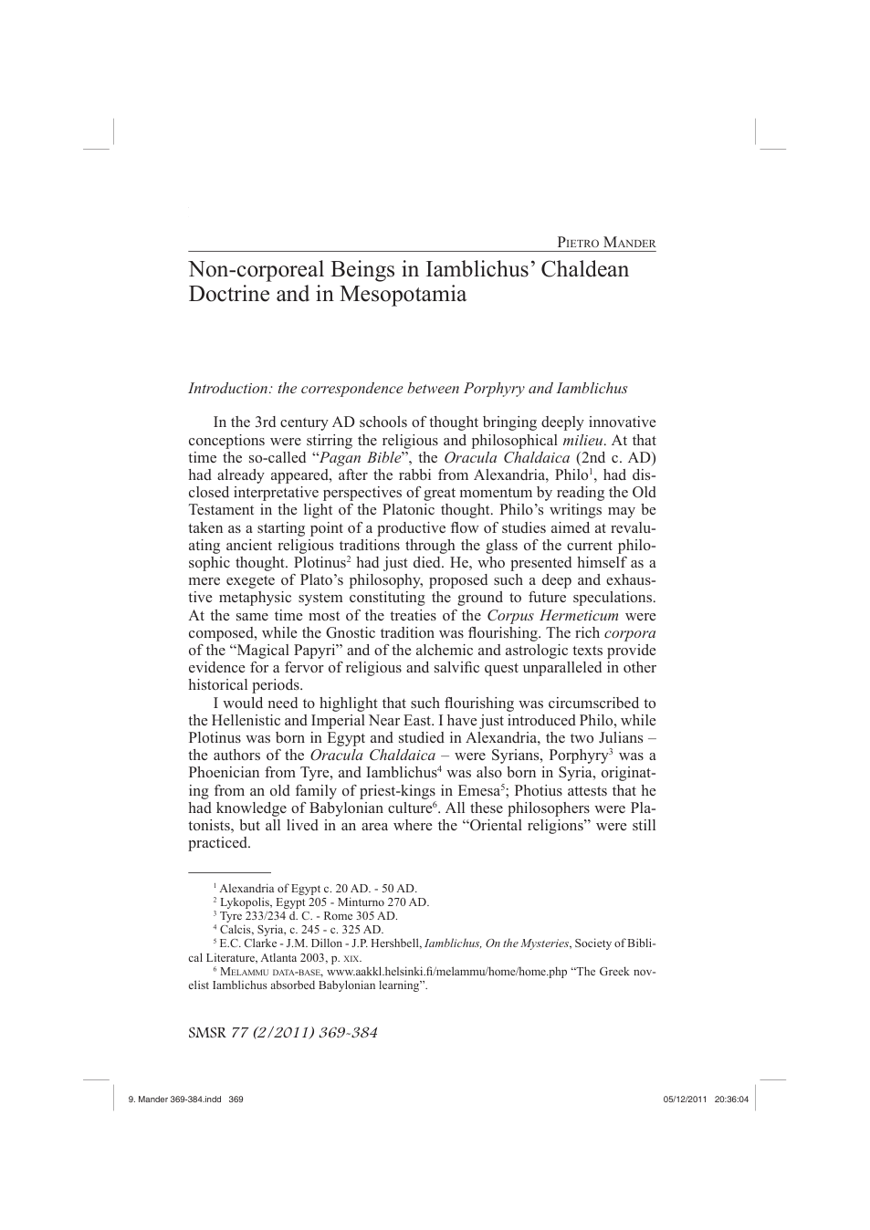 Non-corporeal Beings in Iamblichus cover