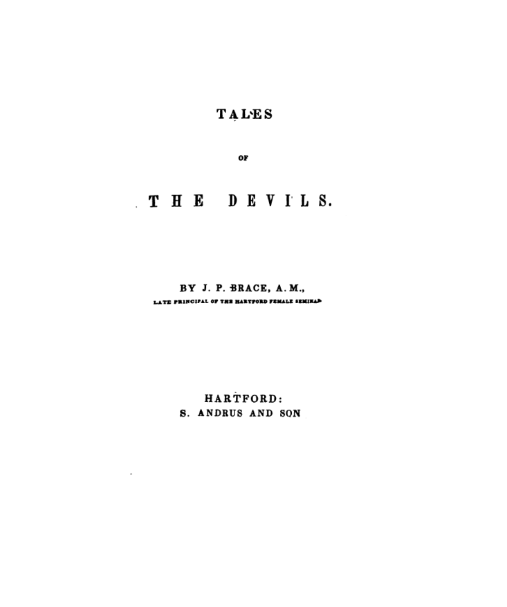 Tales of the Devils - J P Brace cover