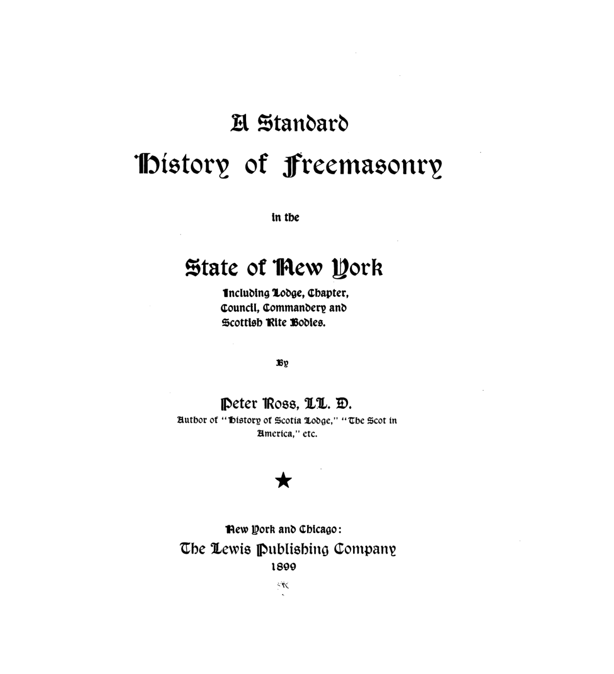 Standard History Of Freemasonry State Of N.Y. - P Ross cover