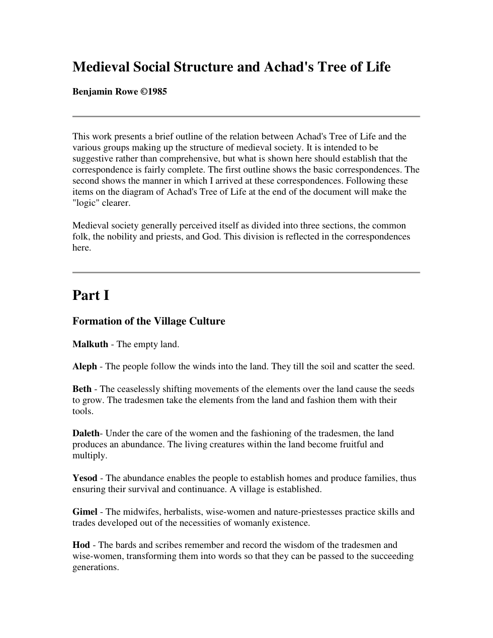 Medieval Social Structure and Achad's Tree of Life cover