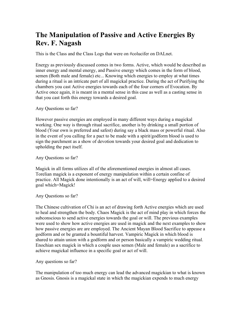 The Manipulation of Passive and Active Energies cover
