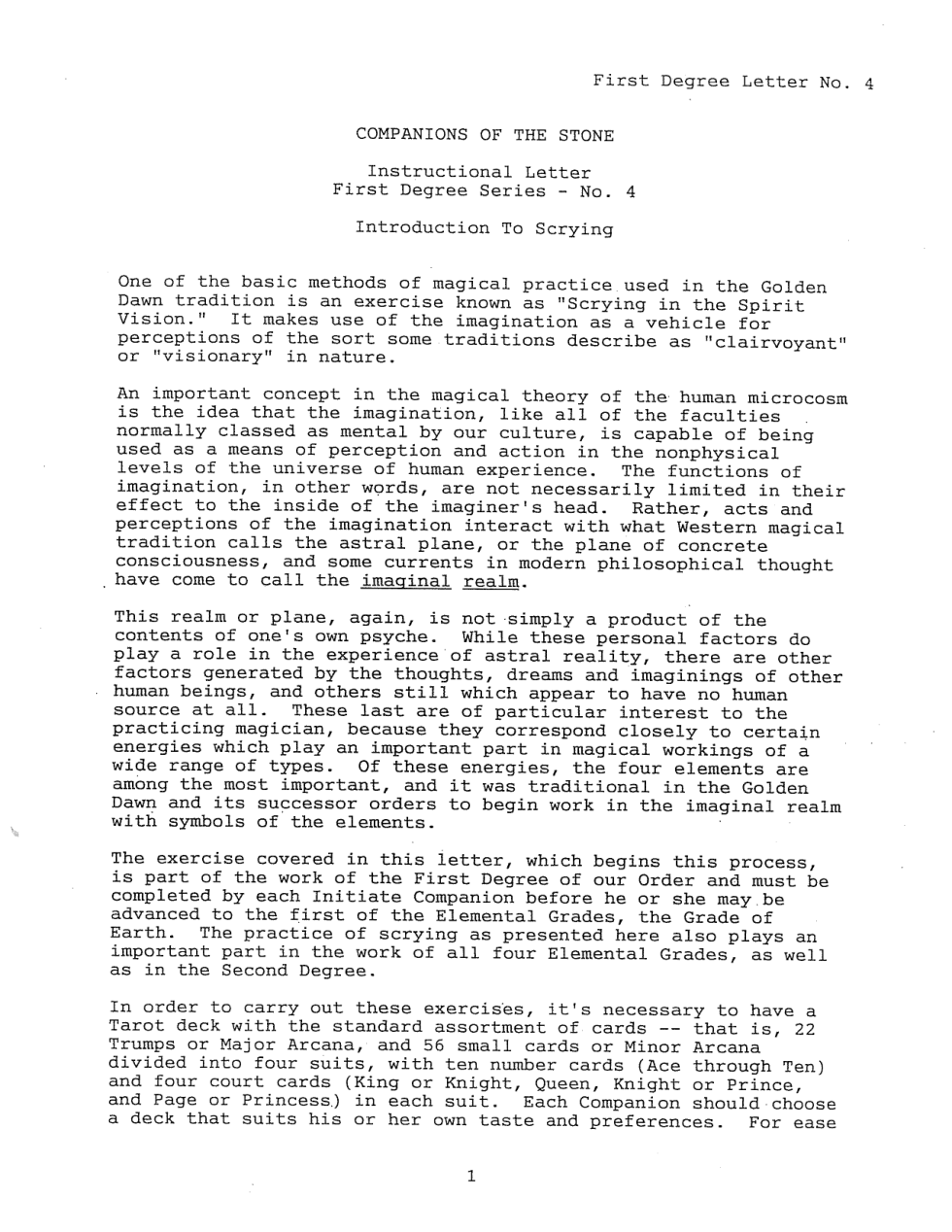 Instructional Letter 4 - First Degree cover