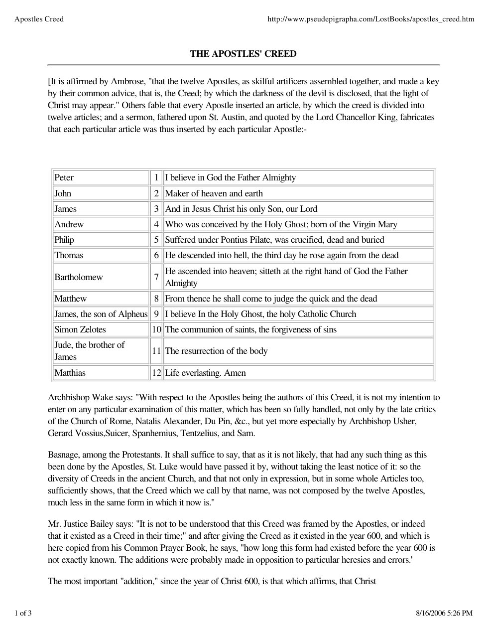 Apostles Creed cover