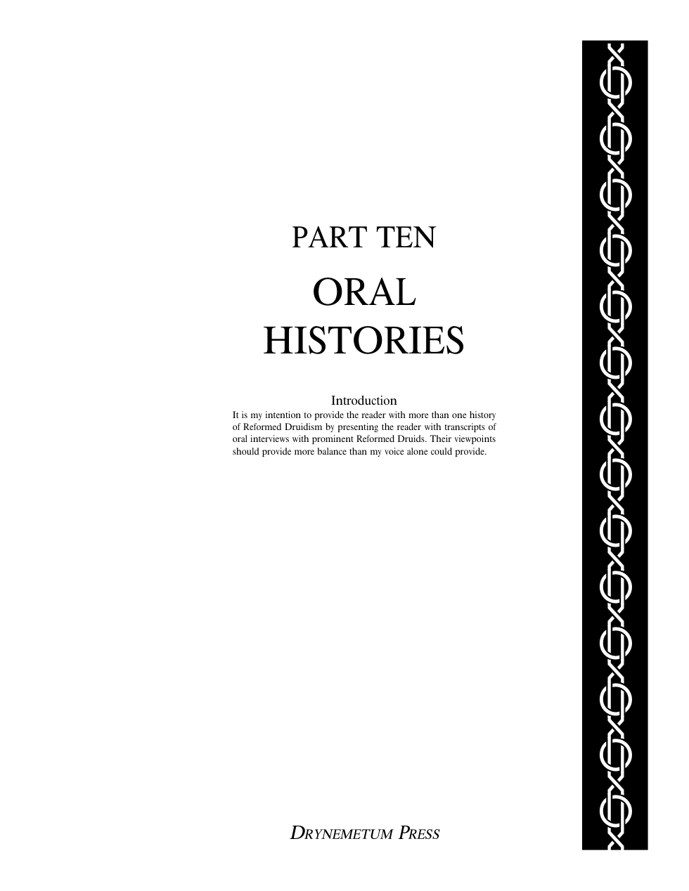 10 Oral Histories - A Reformed Druid Anthology cover