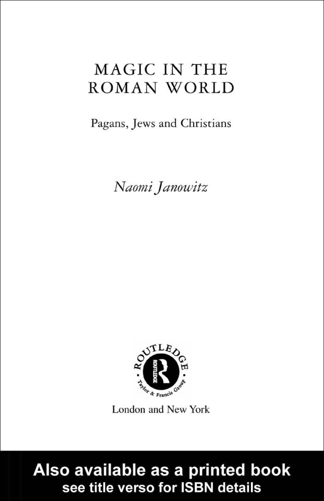 Naomi Janowitz - Magic in the Roman World [1 eBook - PDF] cover