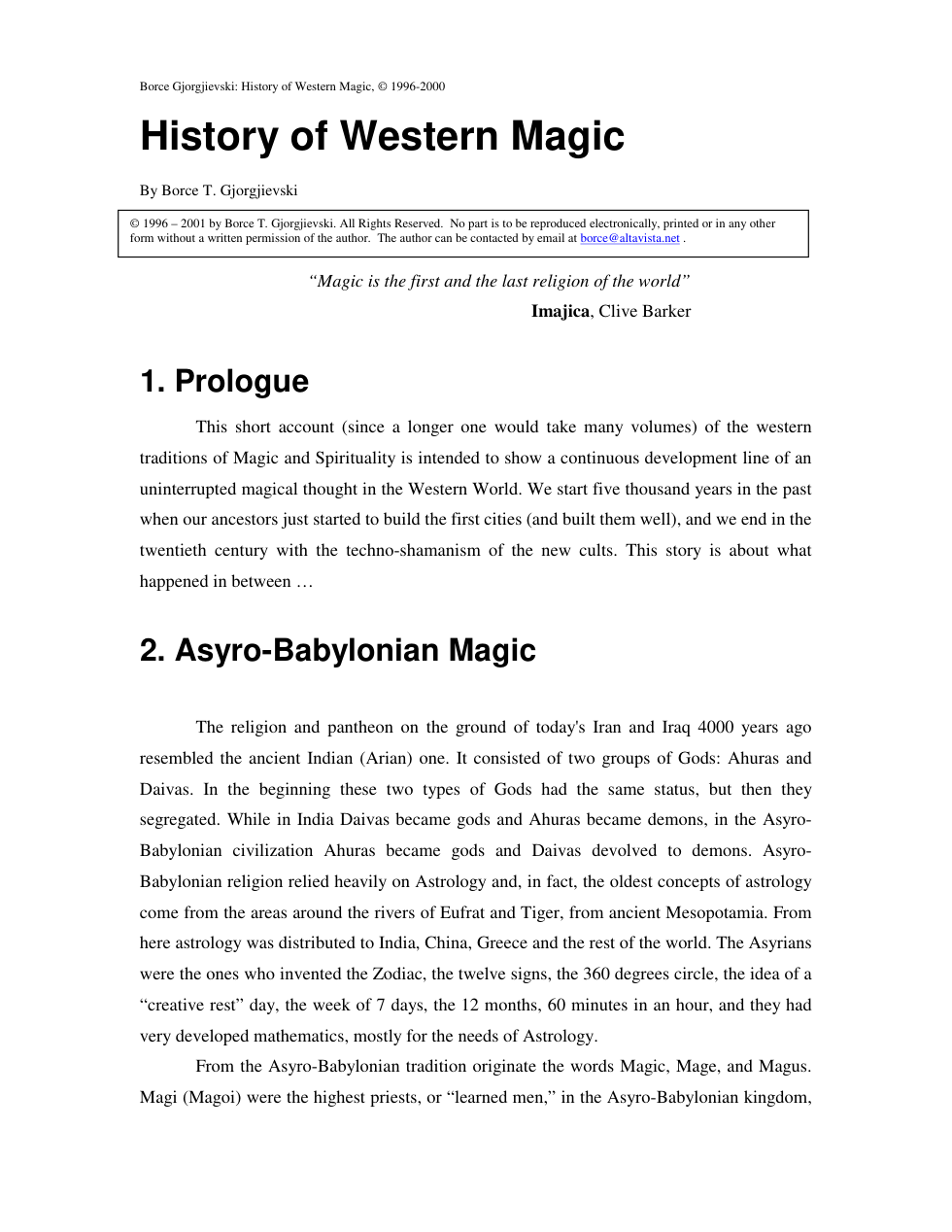 Borce T. Gjorgjievski - History of Western Magic cover