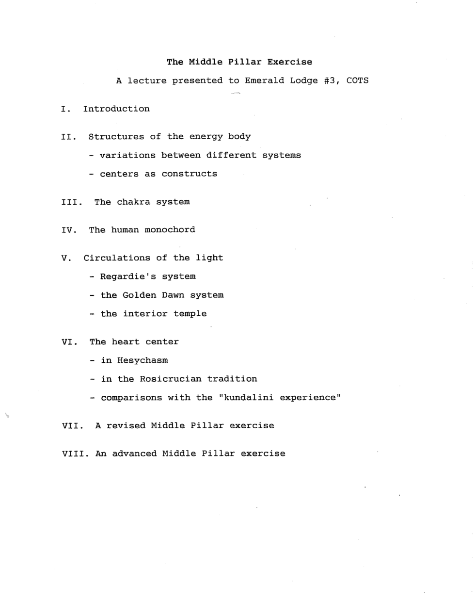 The Middle Pillar Exercise cover