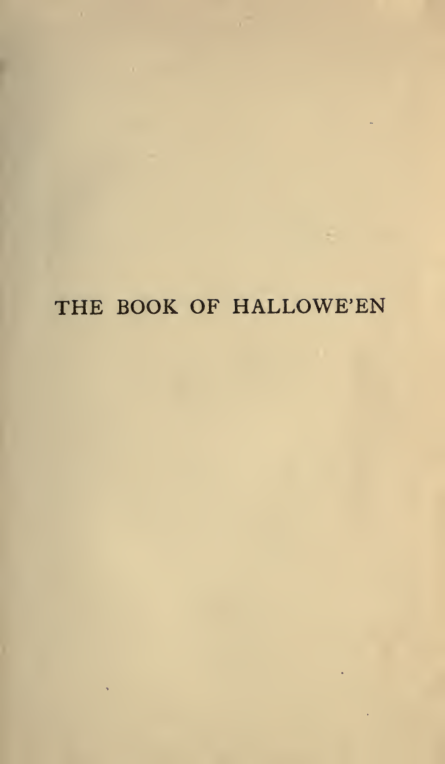 The Book Of Hallowe'en(1919) cover