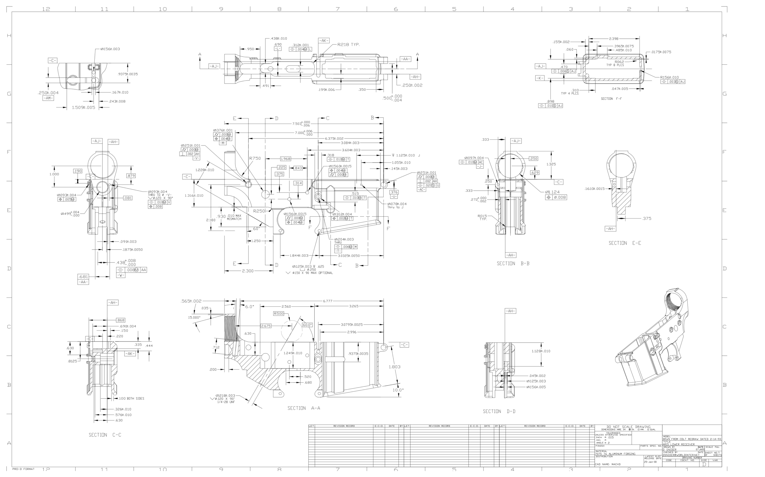 M16A1 Colt Lower Receiver Blueprints cover