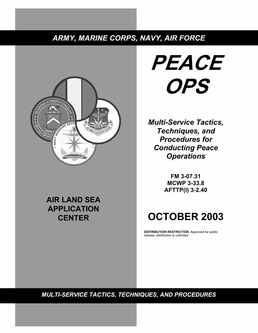 ARMY Peace Operations FM 3-07-31 2003 191 pages cover