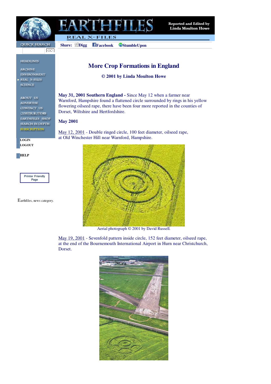 05 31 2001 More Crop Formations in England cover