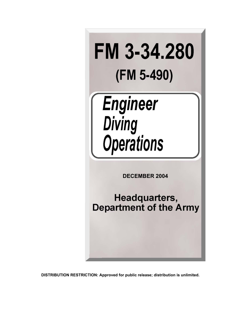 ARMY Engineer - Diving Operations 2004 54 pages cover