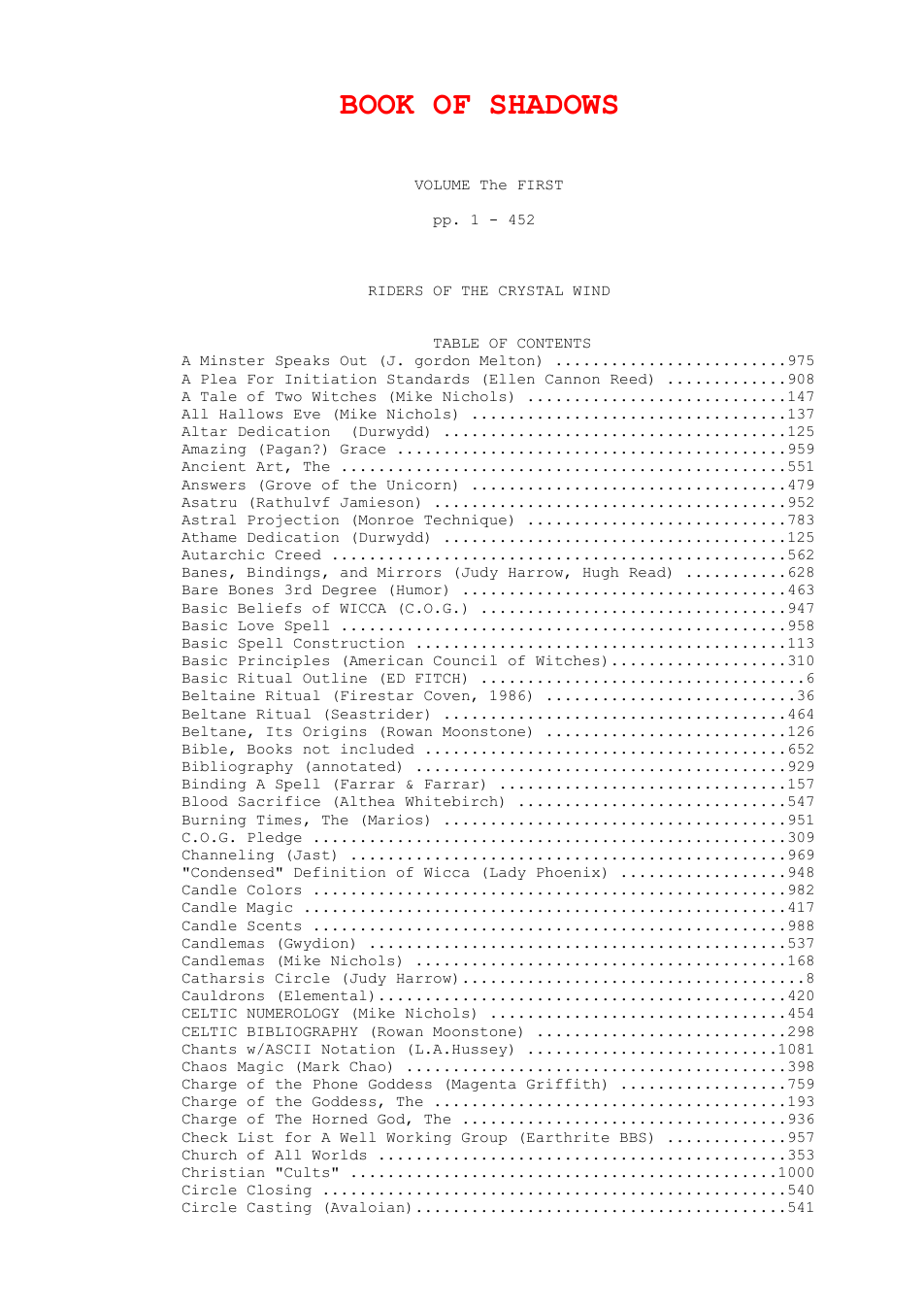 The Complete Uncut Book Of Shadows cover