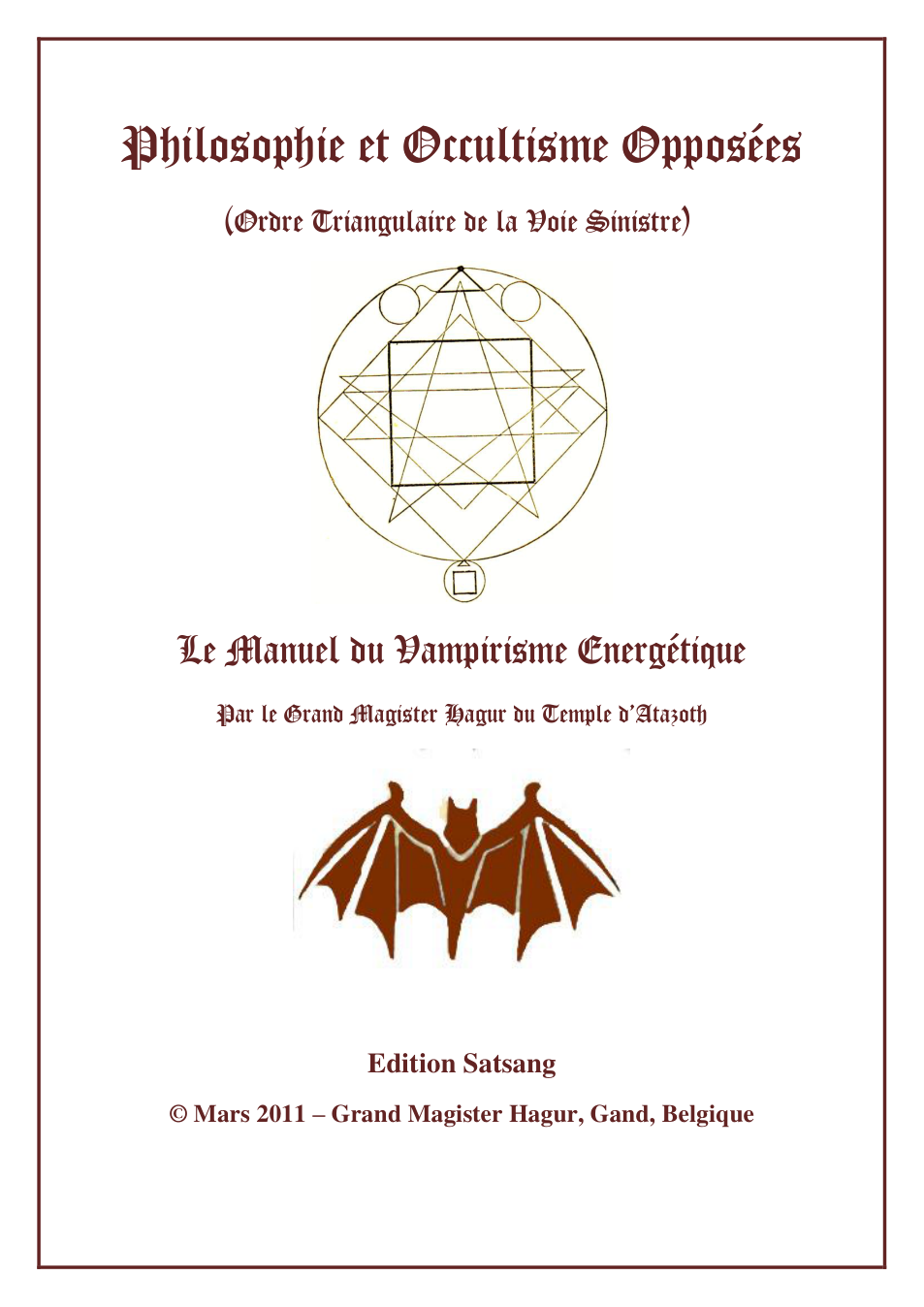 Hagur - Le Manuel du Vampirisme Energetique (French) cover