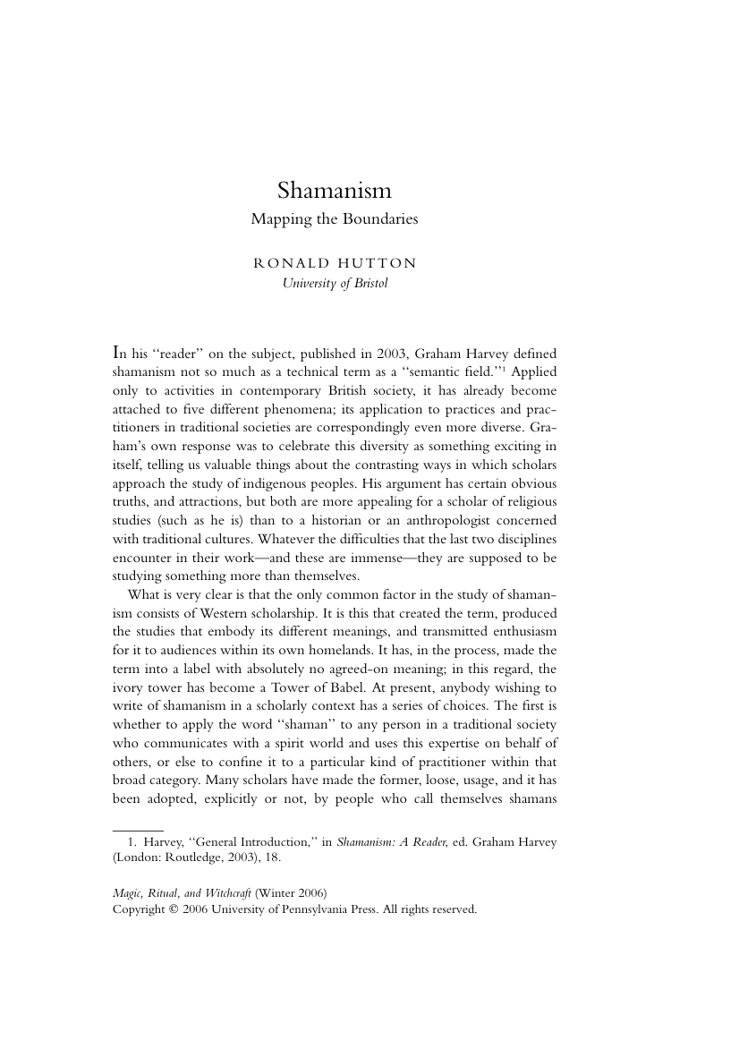 RONALD HUTTON - Mapping the Boundaries Shamanism cover