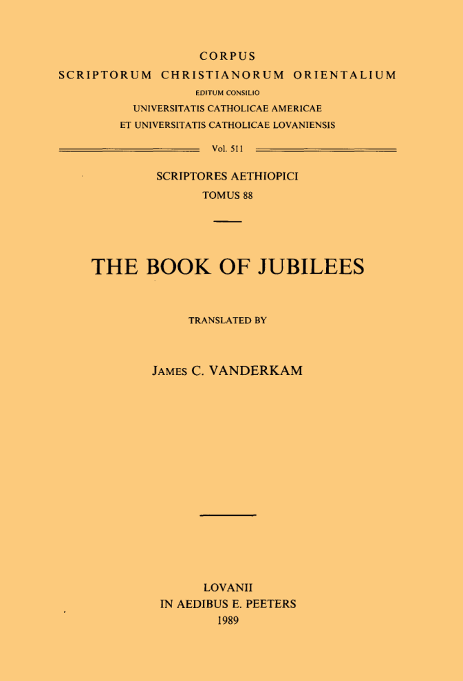 Vanderkam-The Book of Jubilees.Translation cover