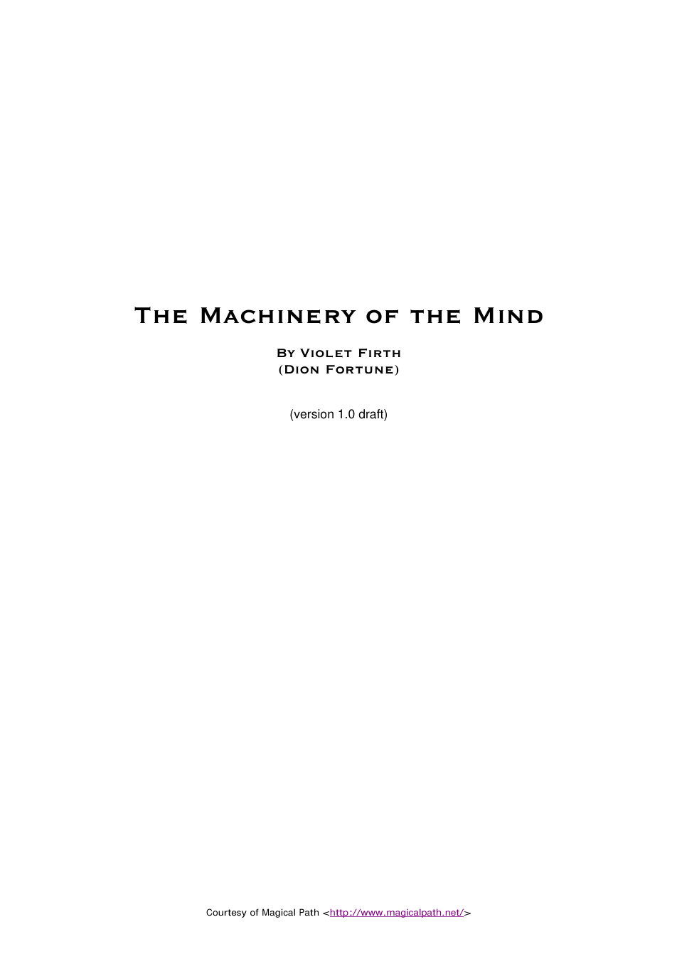 Dion Fortune - Machinery Of The Mind cover