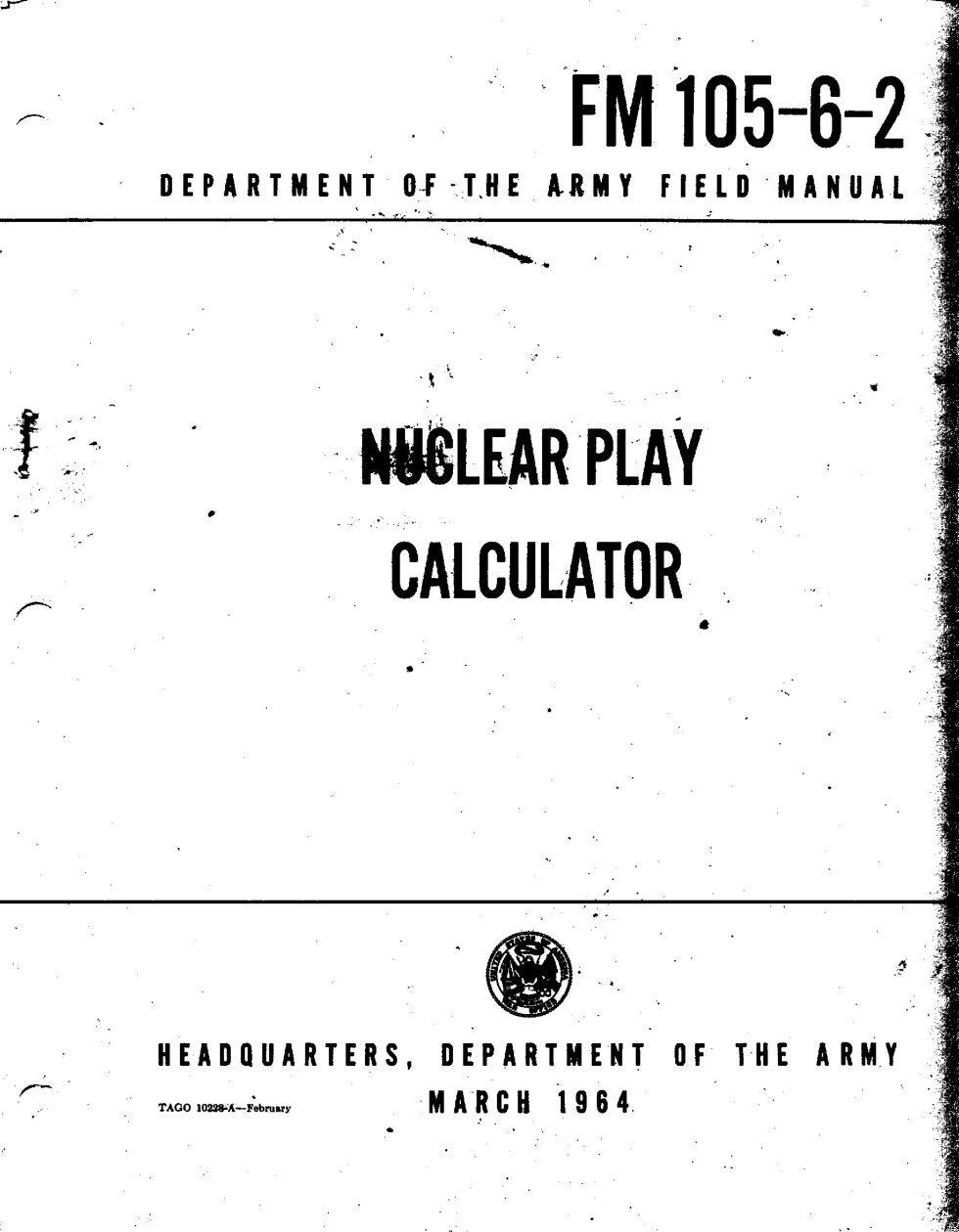 ARMY Nuclear Play Calculator 1964 48 pages cover