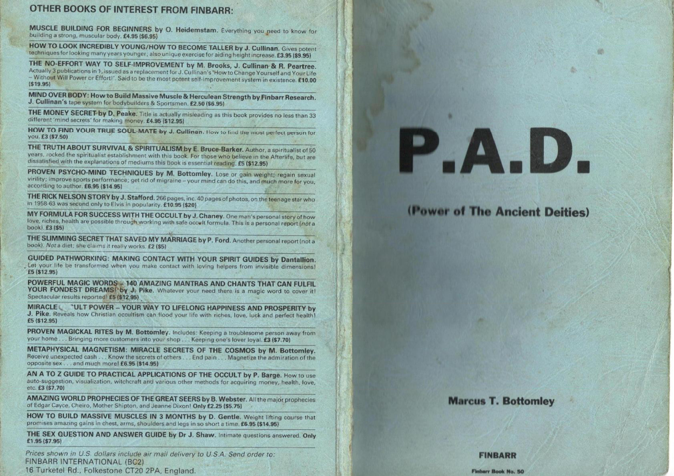 Marcus T. Bottomley - Power of the Ancient Deities (P.A.D.) cover