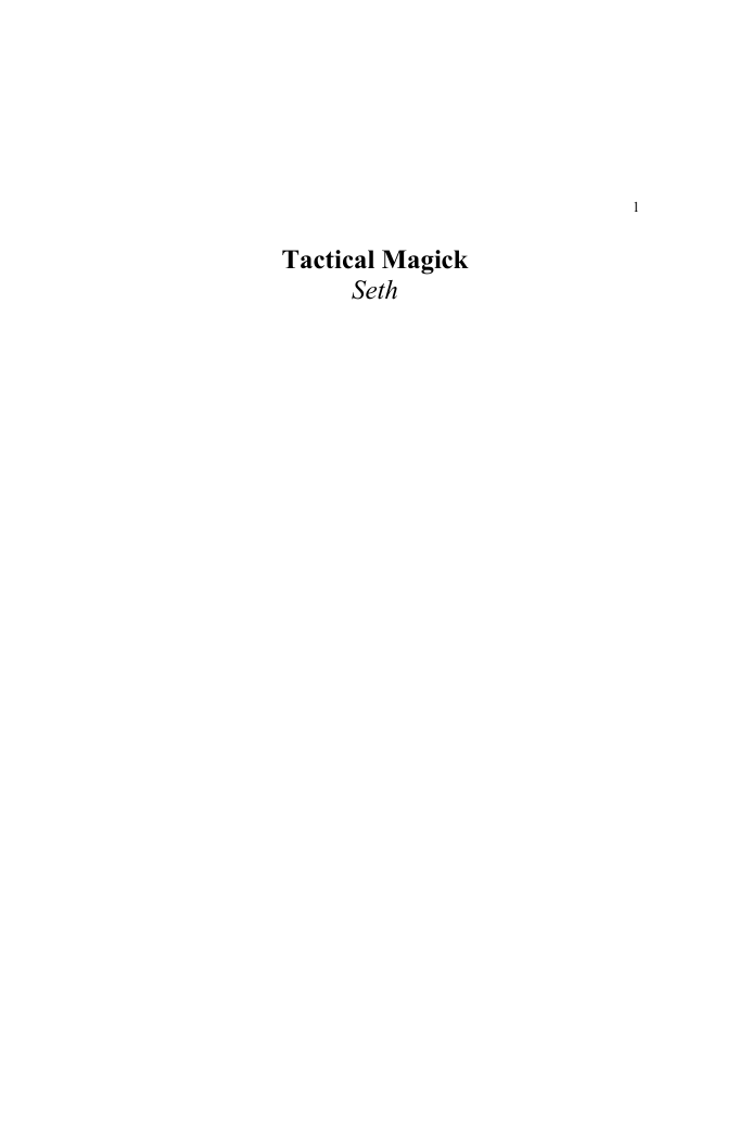 Seth - Tactical Magick cover
