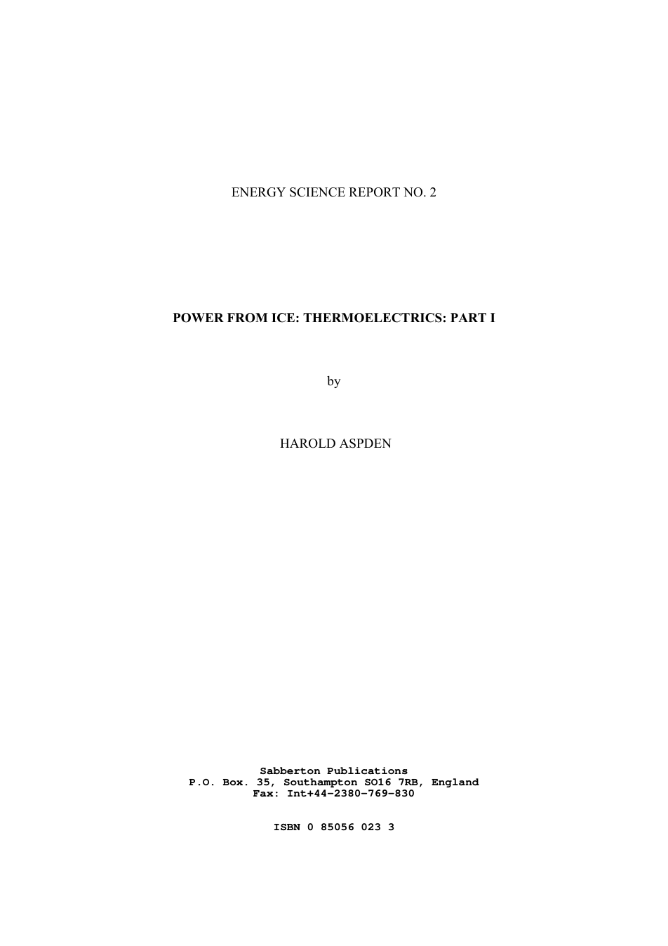 Power From Ice - Thermoelectrics Part 1 cover