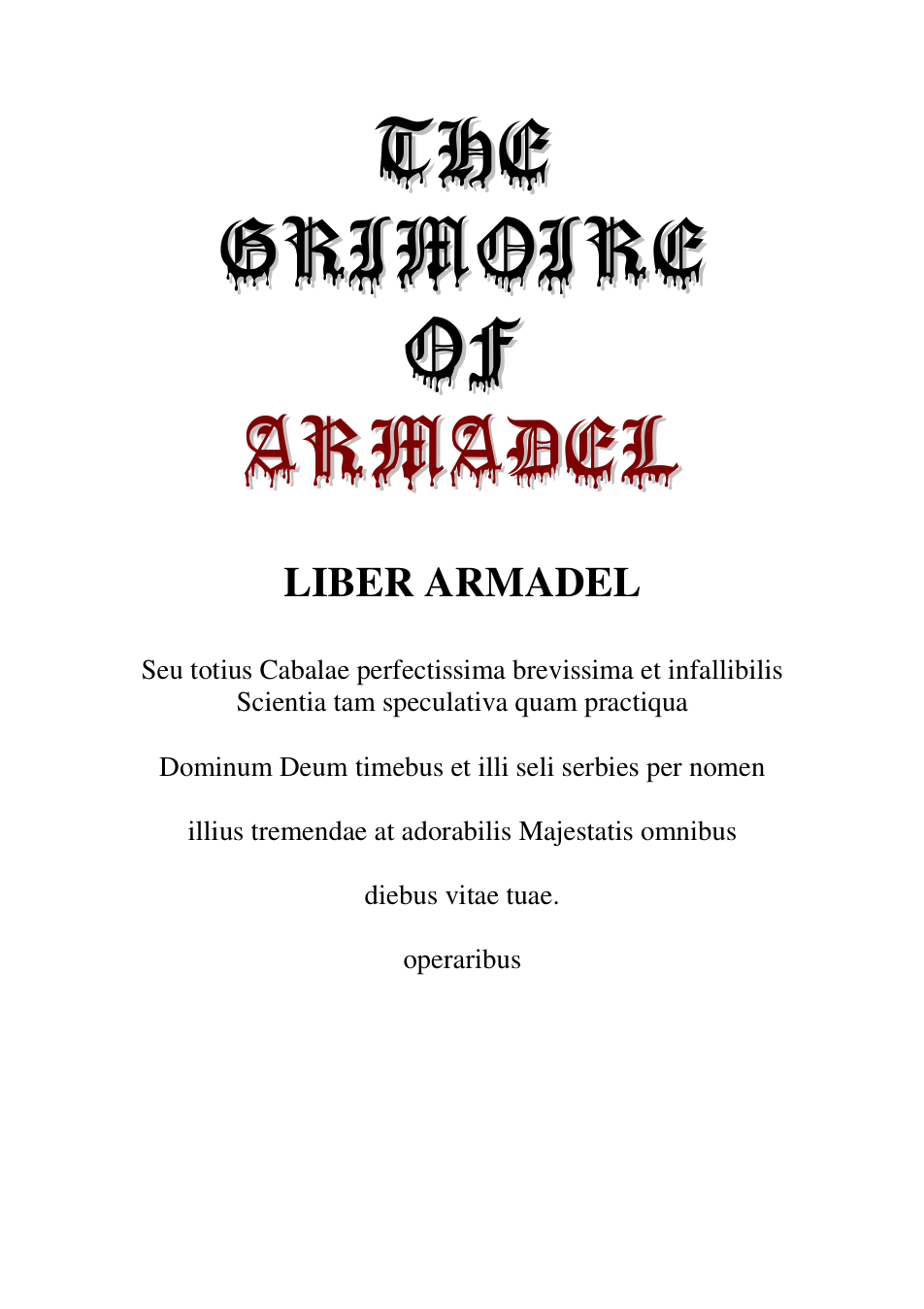 The Grimoire Of Armadel cover