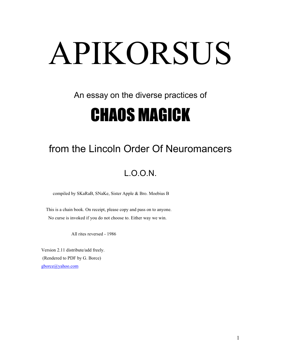 Apikorsus Loon cover