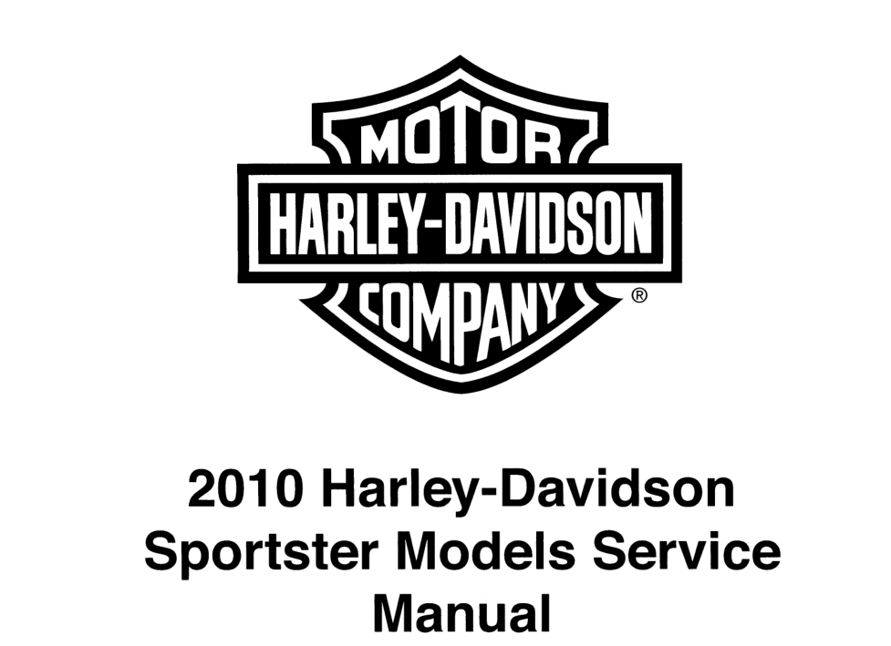 2010 Harley Davidson Sportster Models Service Manual cover