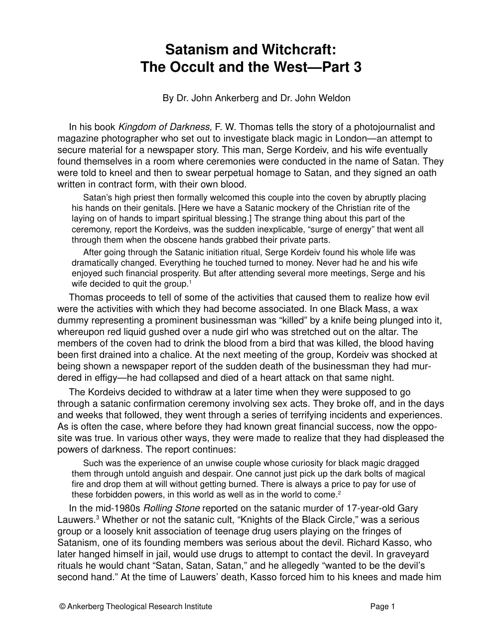 Satanism And Witchcraft The Occult and the West-part 3 cover