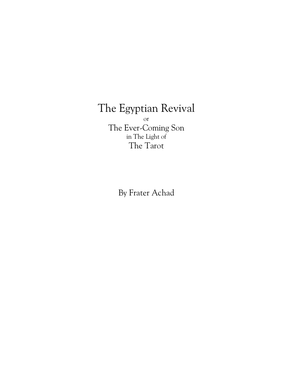 The Egyptian Revival cover