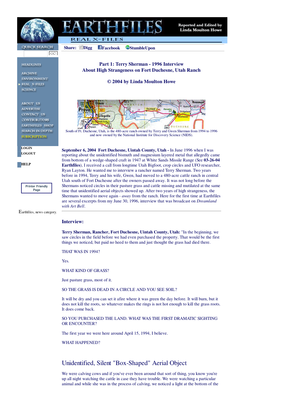 09 06 2004 Part 1 Terry Sherman - 1996 Interview About High Strangeness on Fort Duchesne, Utah Ranch cover