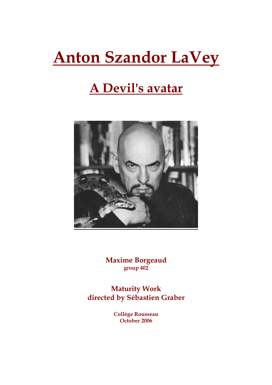 A Devil's avatar cover