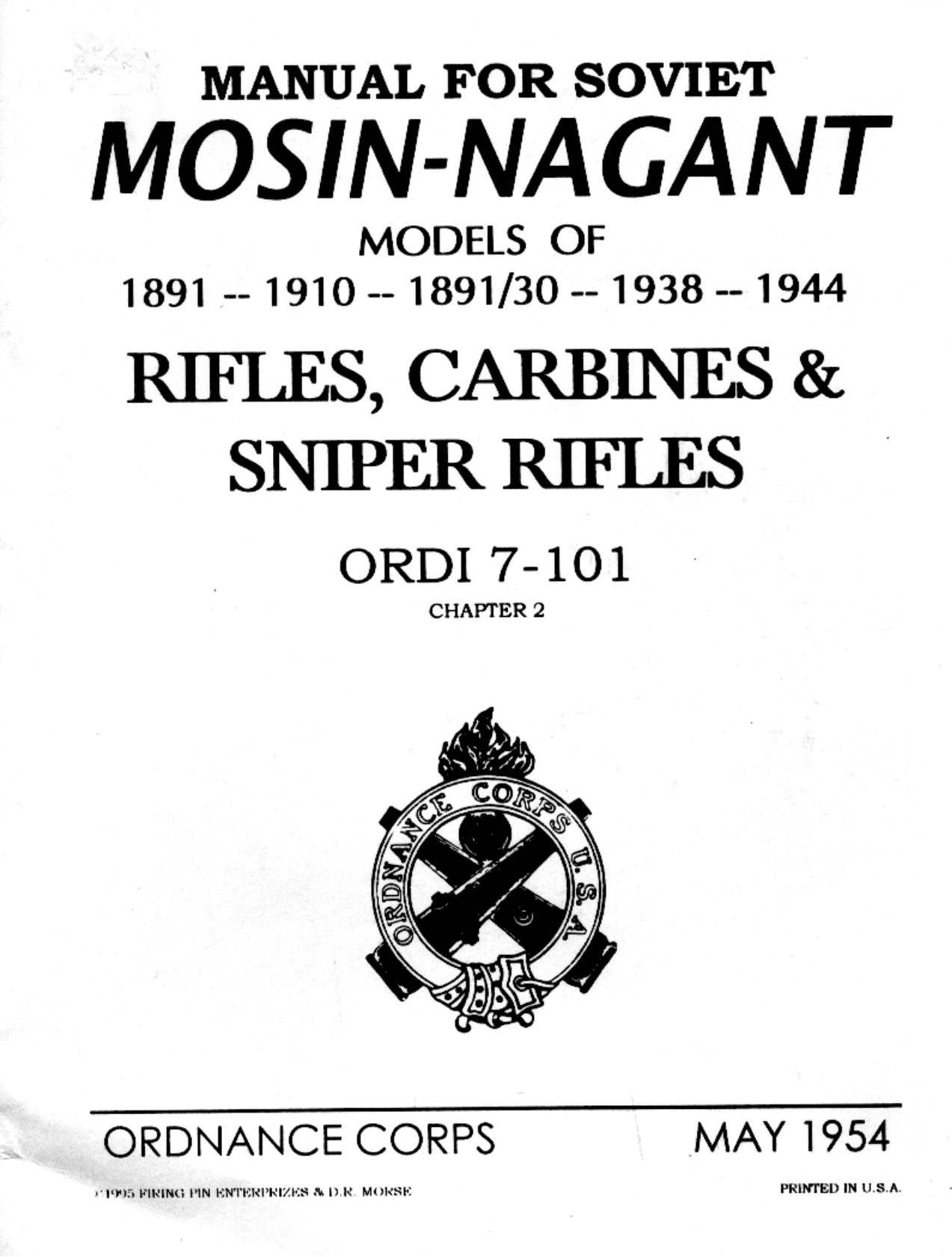 Mosin-Nagant 1891-1944 Rifles,Carbines,Sniper 1954,37pgs cover