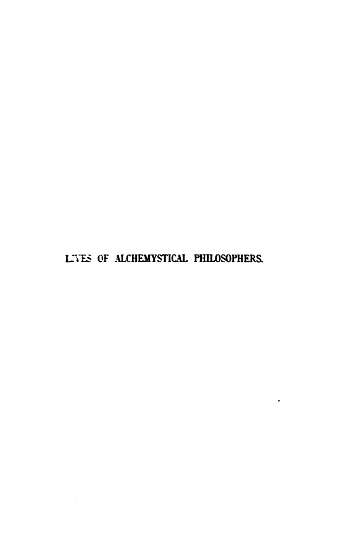 Lives of Alchemystical Philosophers cover