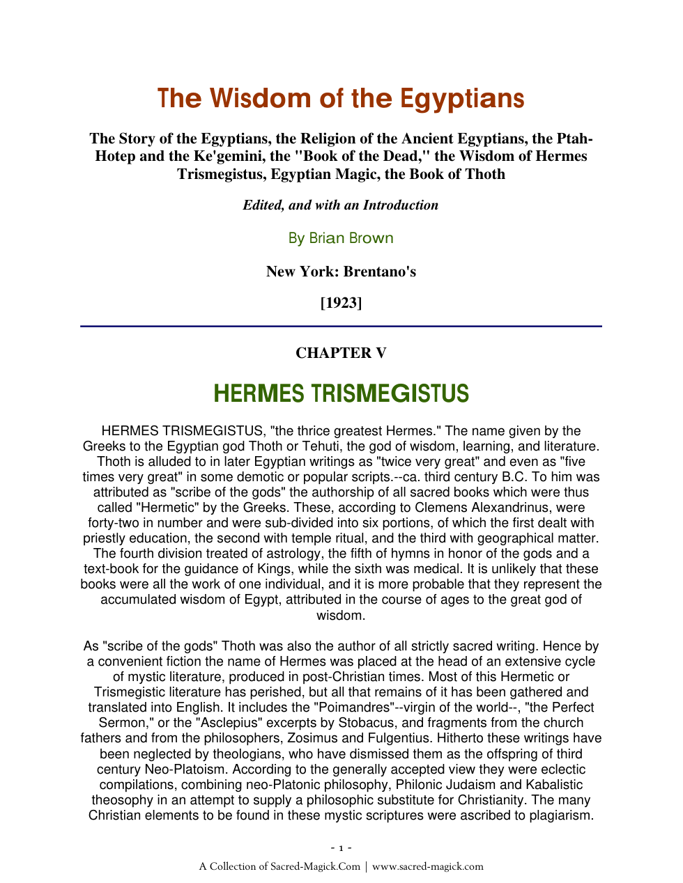 Wisdom Hermes Trismegistus cover