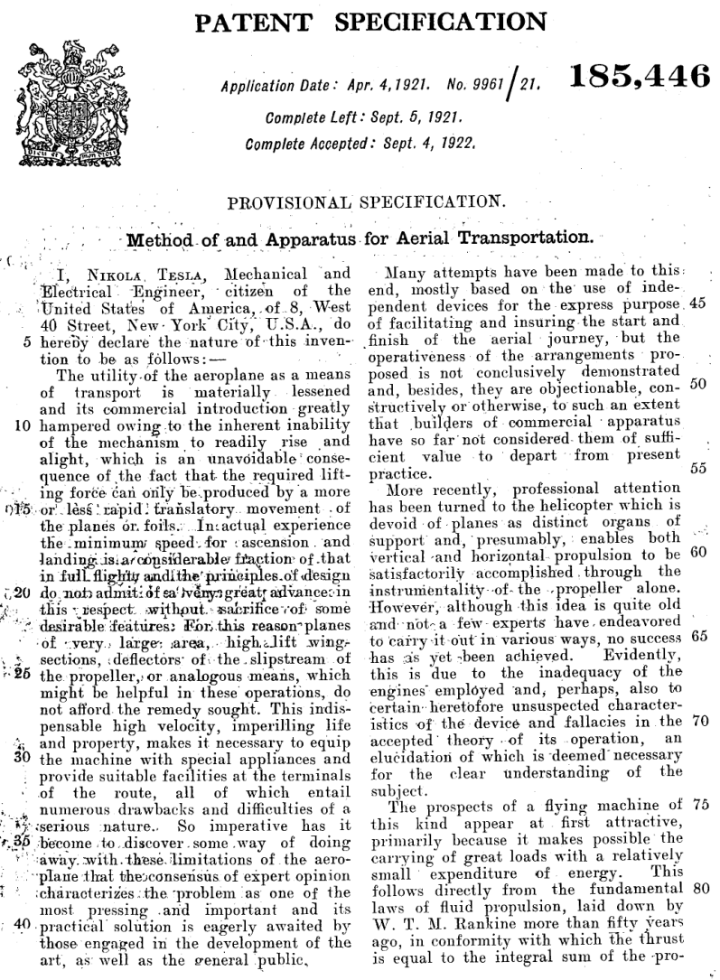 Tesla Patents - B185446 cover