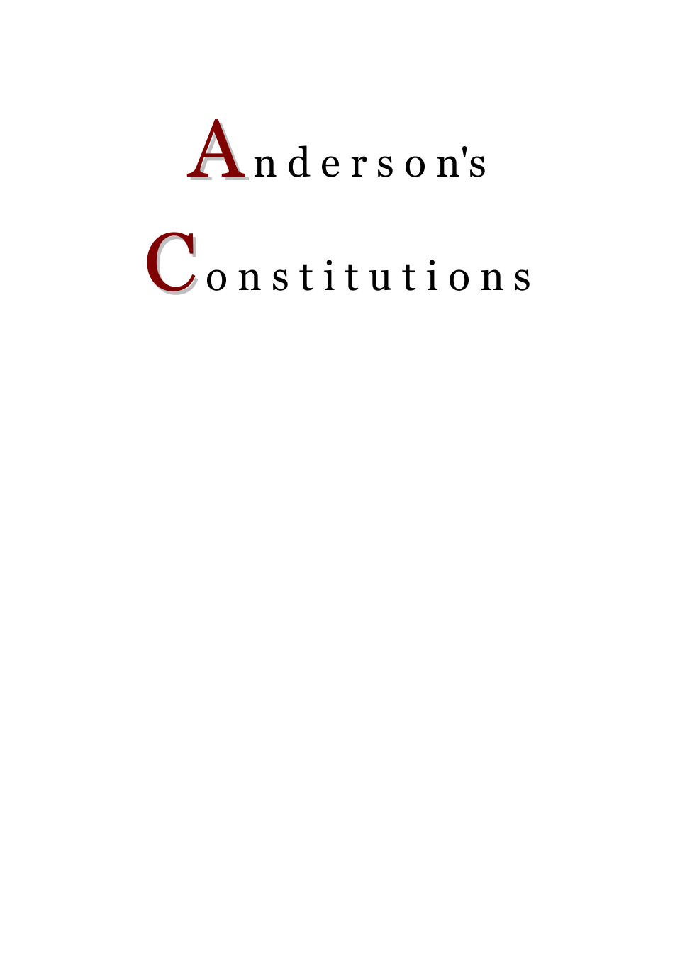 Anderson's Constitutions cover