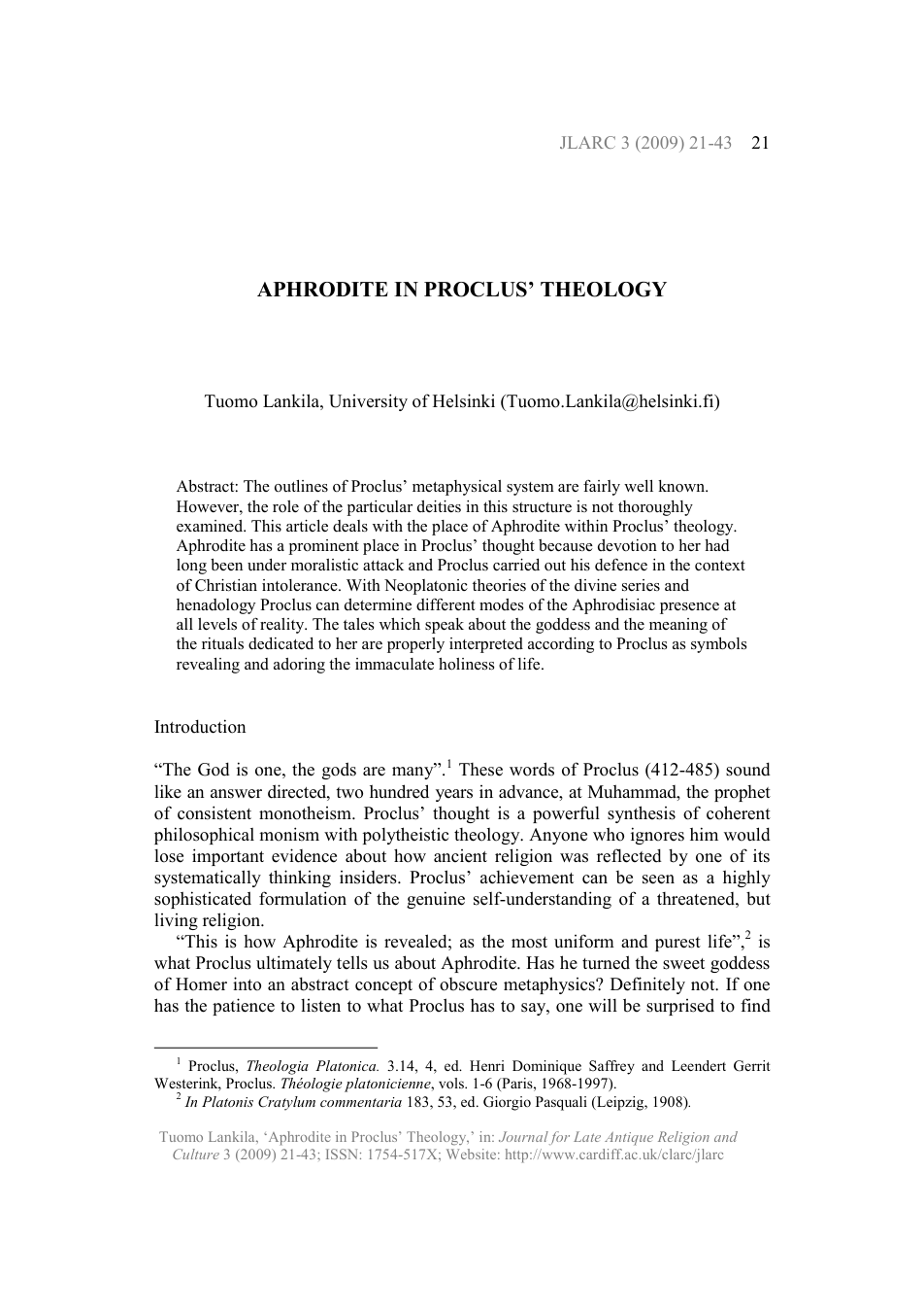 APHRODITE-IN-PROCLUS -THEOLOGY cover