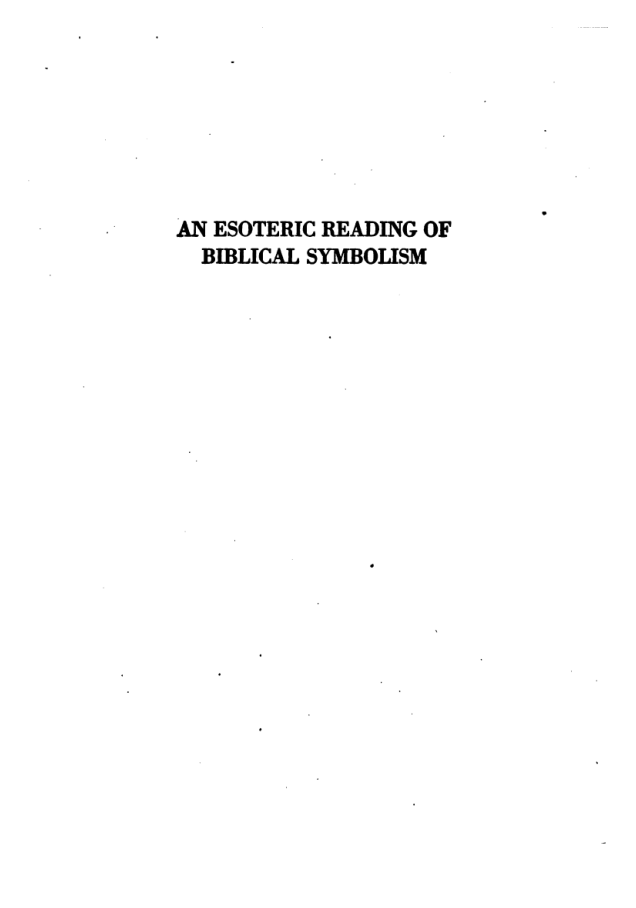 An Esoteric Reading of Biblical Symbolism - H Bartlett cover