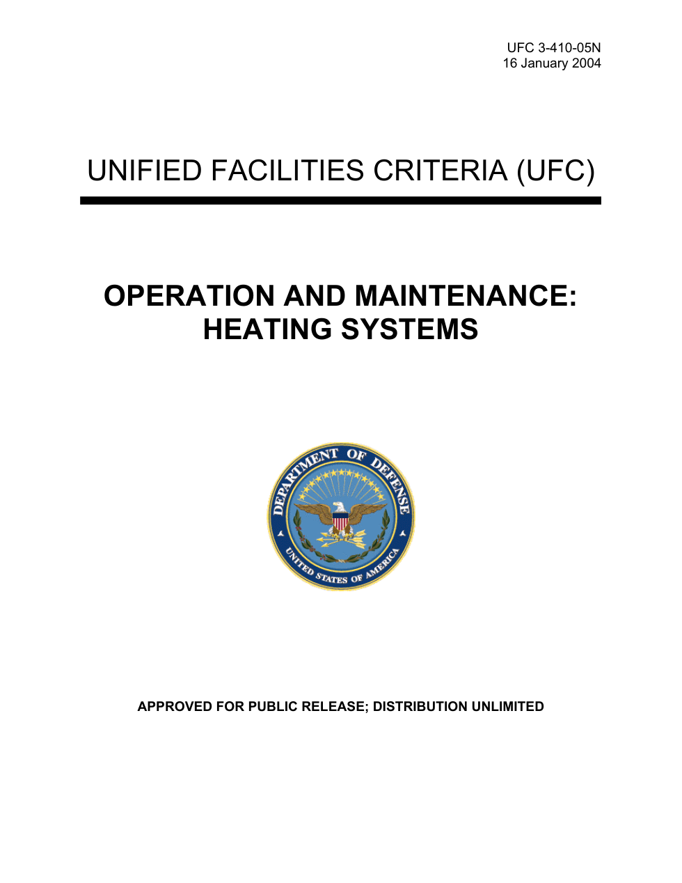 USDOD Heating Sys.-Op & Maintenance 2004 282 pages cover