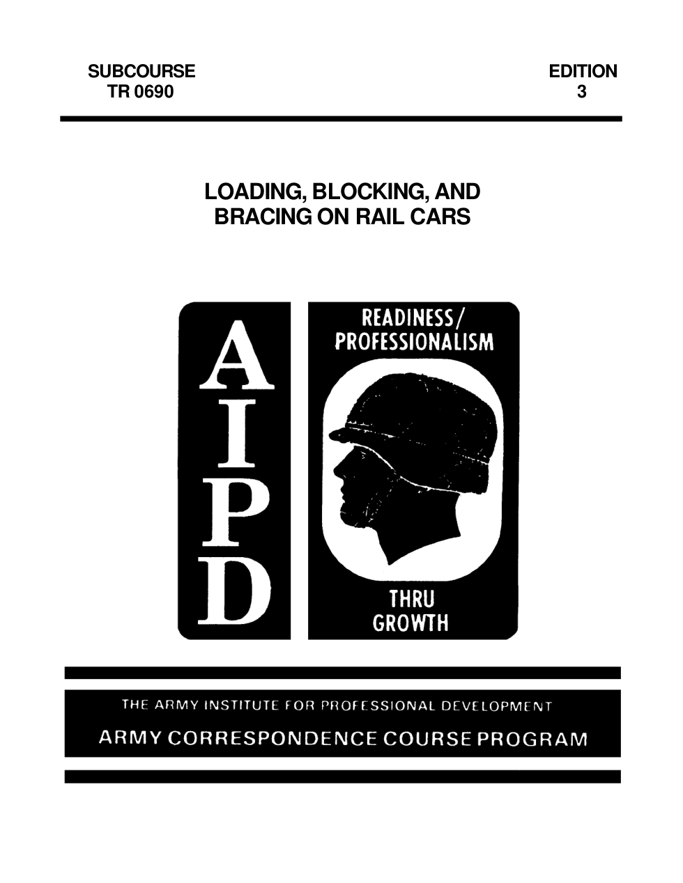 ARMY Railroad Loading,Blocking,Bracing Rail Cars 96 pages cover