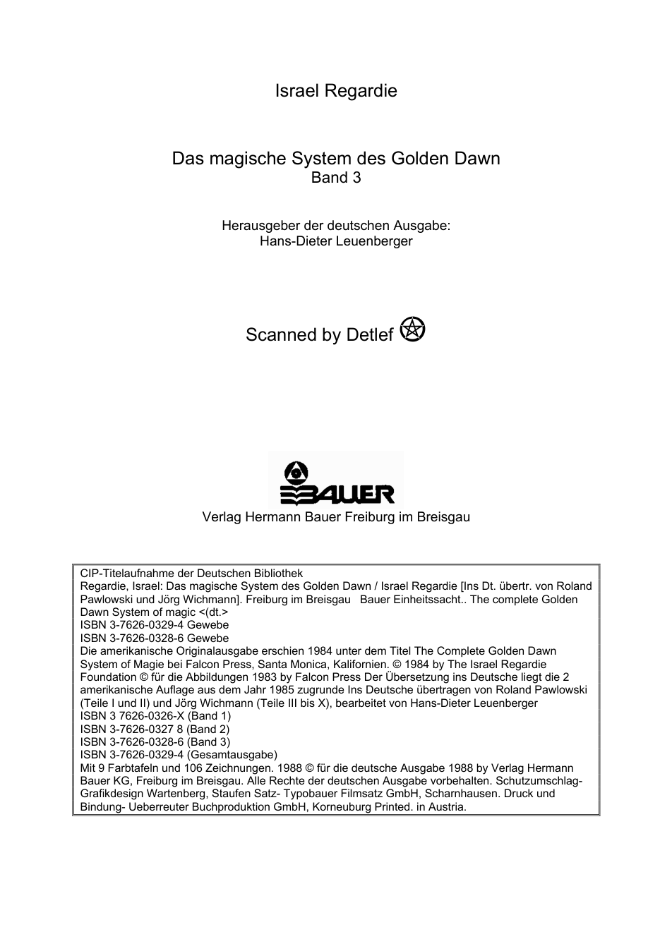 israel regardie-golden dawn band 3 cover
