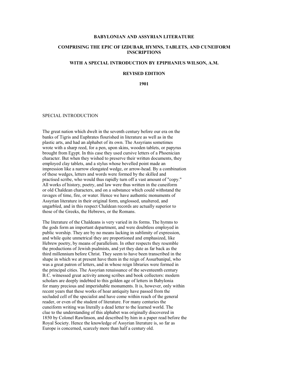 Babylonian and Assyrian Literature cover